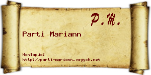 Parti Mariann névjegykártya